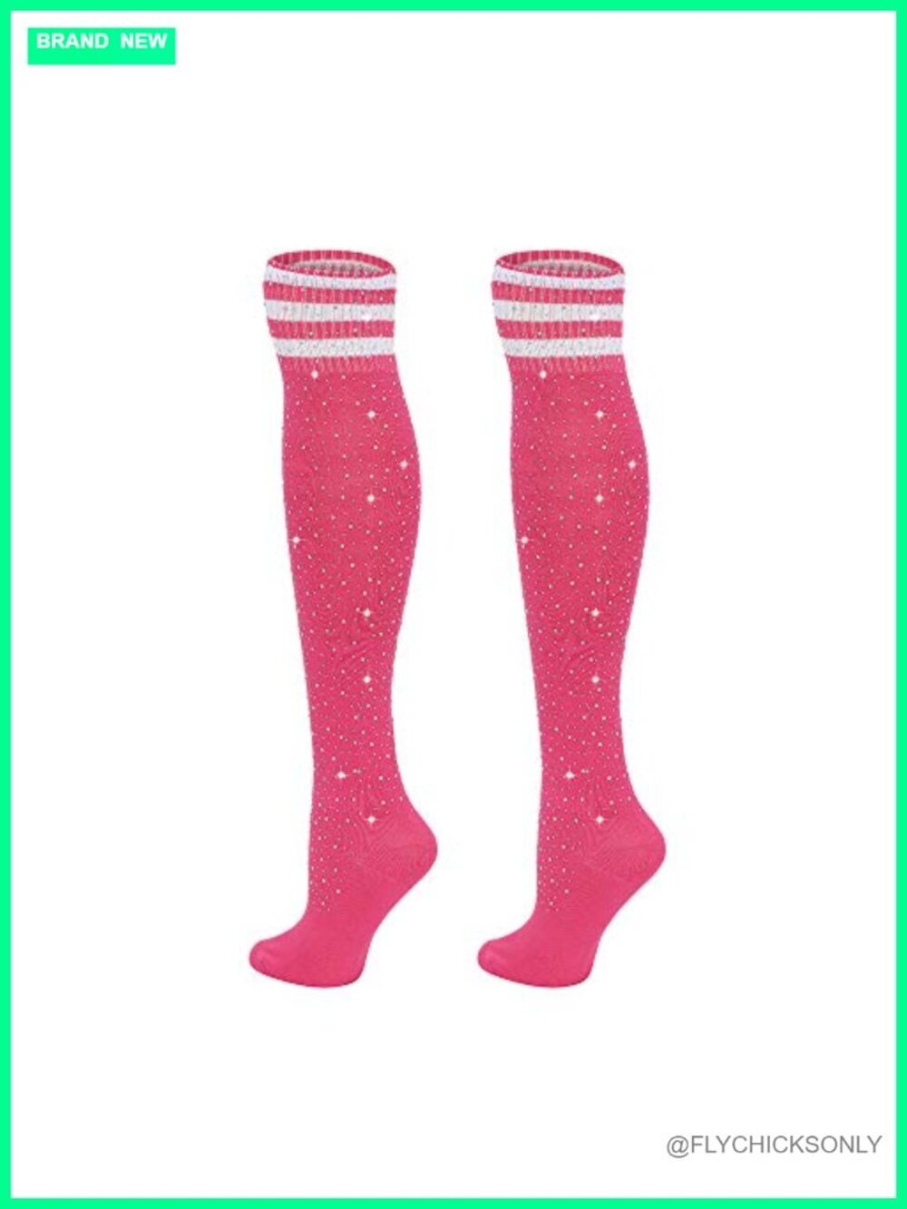 Rhinestone Over Knee High Socks Stripe Knit Leg Warmers